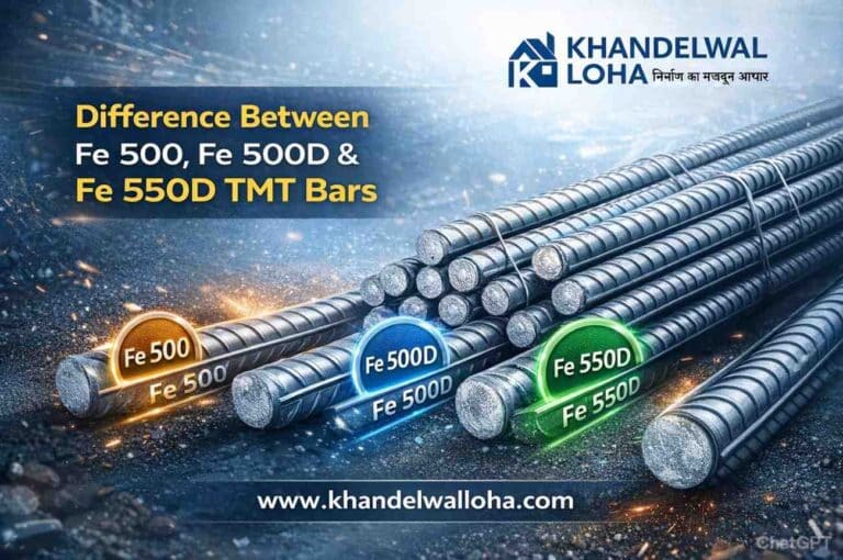 Difference Between Fe 500, Fe 500D & Fe 550D TMT Bars